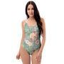 Pink Rose And Peony Floral One Piece Swimsuite