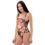 Pink Rose Floral One Piece Swimsuite