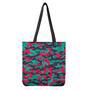 Pink Teal And Black Camouflage Print Tote Bag