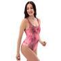 Pink Tie Dye Print One Piece Swimsuite