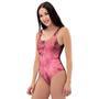 Pink Tie Dye Print One Piece Swimsuite