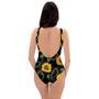 Polygonal Sunflower One Piece Swimsuite