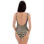 Psychedelic Blue Optical Illusion One Piece Swimsuite