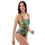 Psychedelic Jungle Forest Floral One Piece Swimsuite