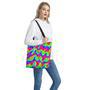 Psychedelic Rainbow Trippy Print Tote Bag