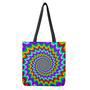 Psychedelic Spiral Optical Illusion Tote Bag