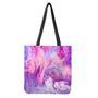 Purple Liquid Marble Print Tote Bag