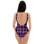 Purple Plaid One Piece Swimsuite