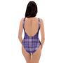 Purple Plaid Tartan One Piece Swimsuite