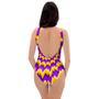 Purple Psychedelic Optical Illusion One Piece Swimsuite