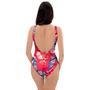 Red And Blue Butterfly Print One Piece Swimsuite