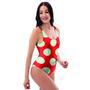 Red And White Polka Dot One Piece Swimsuite