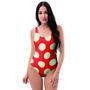 Red And White Polka Dot One Piece Swimsuite