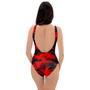 Red Camo Print One Piece Swimsuite