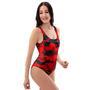 Red Camo Print One Piece Swimsuite