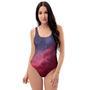 Red Cosmic Galaxy Space One Piece Swimsuite