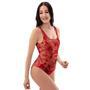 Red Oriental Chinese Dragon One Piece Swimsuite