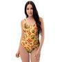 Red Polka Dot Sunflower One Piece Swimsuite