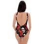 Red Rose Skull One Piece Swimsuite