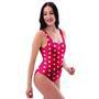 Red Tiny Polka Dot One Piece Swimsuite