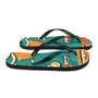 Retro Cartoon Sunshine Sky Flip Flops Colorful