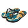 Retro Faded Ikat Yellow Blue Flip Flops Colorful