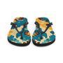 Retro Faded Ikat Yellow Blue Flip Flops Colorful