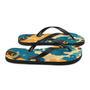 Retro Faded Ikat Yellow Blue Flip Flops Colorful