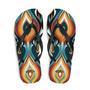 Retro Ikat Yellow Blue Orange Flip Flops Colorful