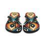 Retro Ikat Yellow Blue Orange Flip Flops Colorful