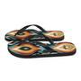 Retro Ikat Yellow Blue Orange Flip Flops Colorful