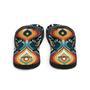 Retro Ikat Yellow Blue Orange Flip Flops Colorful