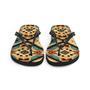 Retro Kilim Black Blue Orange Flip Flops Colorful