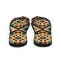 Retro Kilim Black Blue Orange Flip Flops Colorful