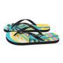 Retro Yellow Blue Faded Palm Tree Flip Flops Colorful