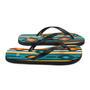 Retro Yellow Blue Orange Striped Flip Flops Colorful