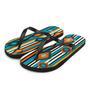 Retro Yellow Blue Orange Striped Flip Flops Colorful