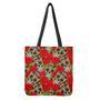 Rose Floral Sugar Skull Pattern Print Tote Bag