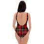 Royal Stewart Red Plaid Tartan One Piece Swimsuite