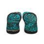 Scrolled Leather Design Blue Flip-Flops