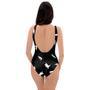 Silhouette Cat Print One Piece Swimsuite