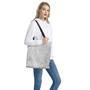 Silver Grey Marble Print Tote Bag