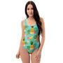 Slice Tropical Pineapple Print One Piece Swimsuite