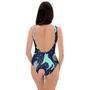 Space Cat Print One Piece Swimsuite