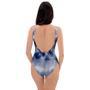 Spiral Blue Swirl Tie Die One Piece Swimsuite