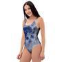 Spiral Blue Swirl Tie Die One Piece Swimsuite