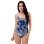 Spiral Blue Swirl Tie Die One Piece Swimsuite