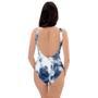 Spiral Blue Tie Dye One Piece Swimsuite