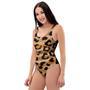 Striped Leopard One Piece Swimsuite