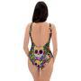 Sugar Skull Mexican Floral One Piece Swimsuite